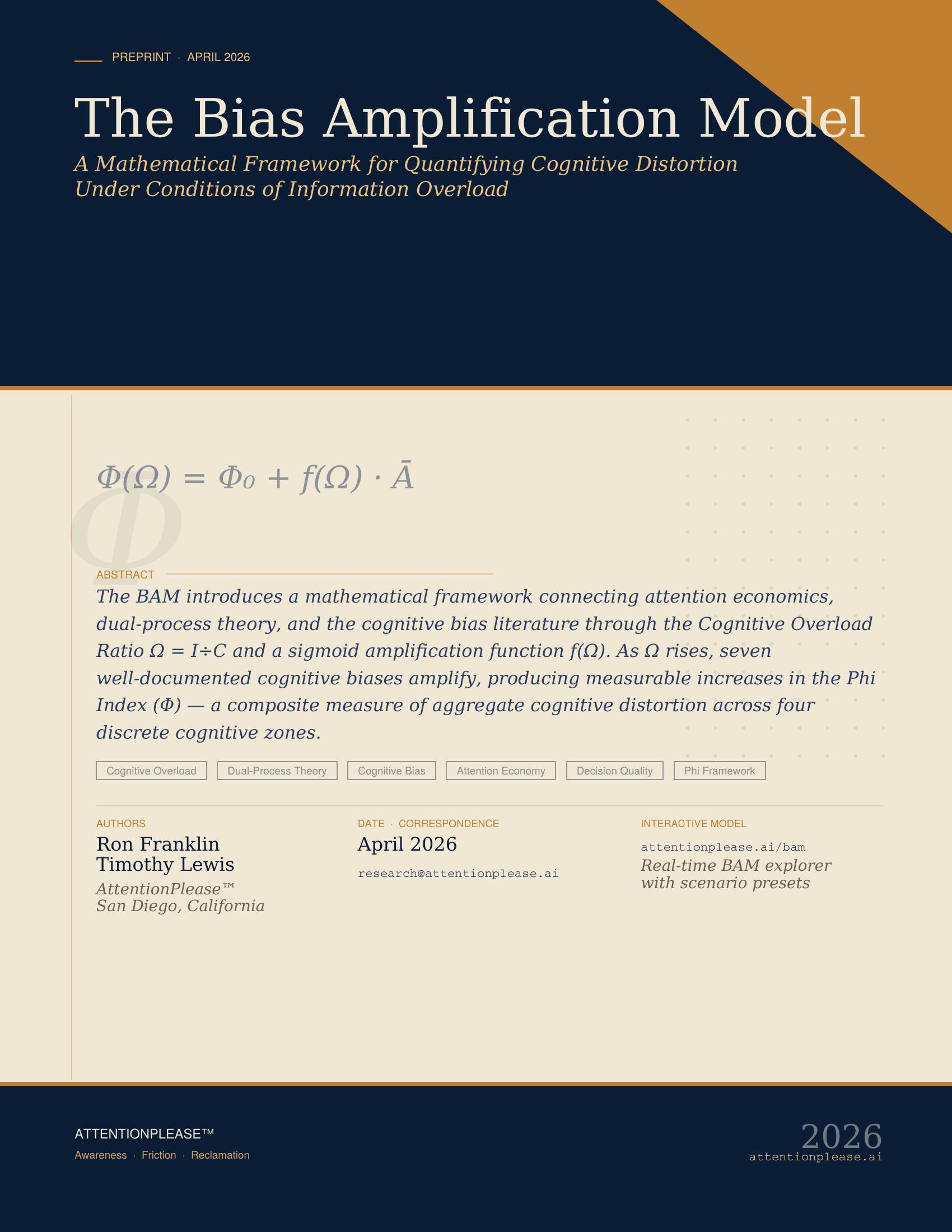 The Bias Amplification Model — White Paper Cover