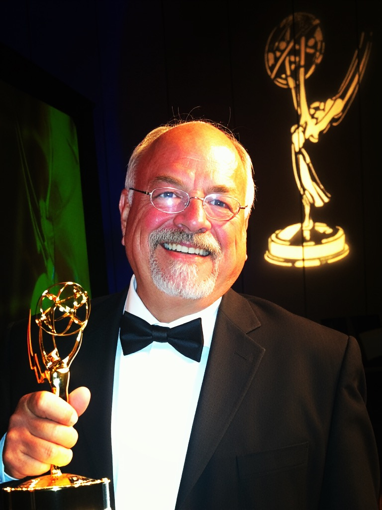 Ron Franklin with his Emmy Award